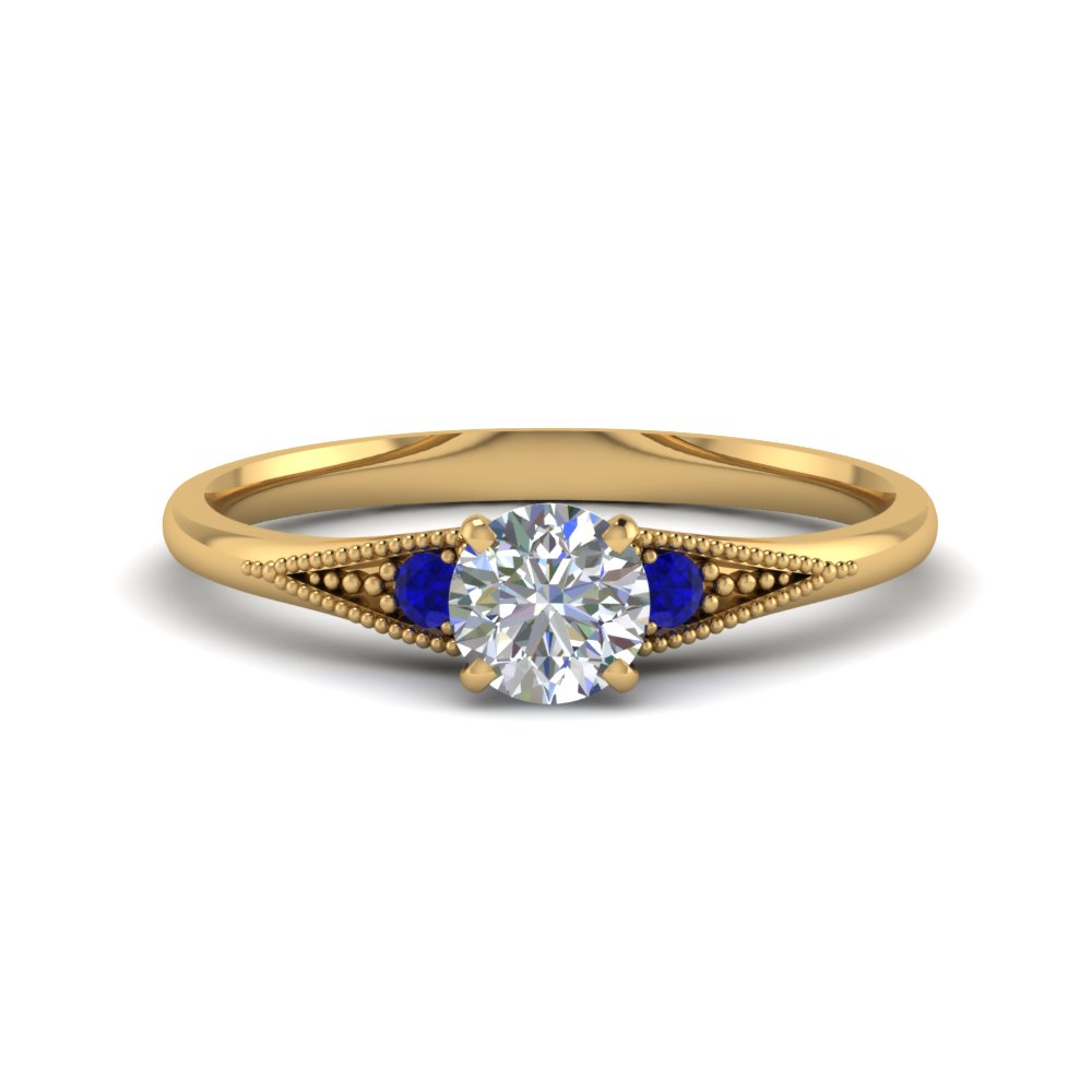 Small Three Stone Sapphire Ring