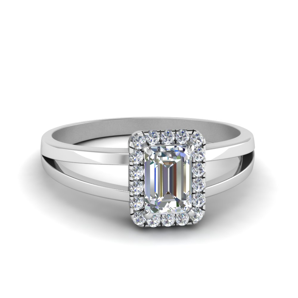 Split Emerald Diamond Ring
