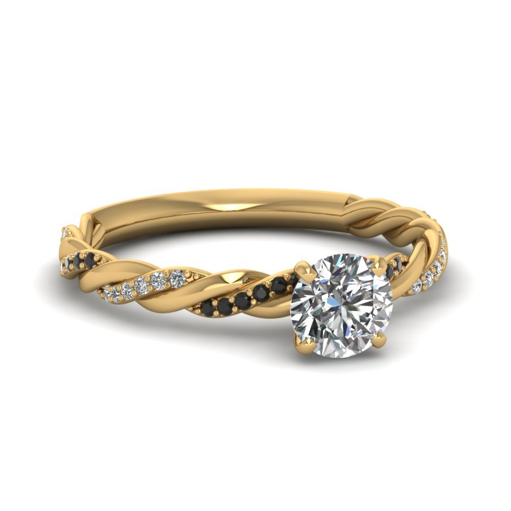 Black Stone Gold Wedding Rings