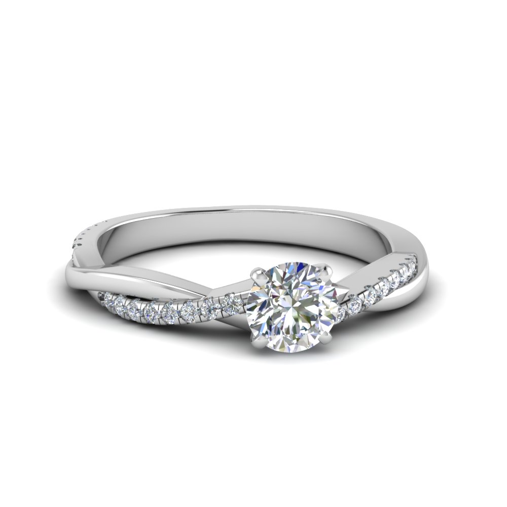 Round Cut Twisted Vine Diamond Engagement Ring In 950 Platinum Fascinating Diamonds
