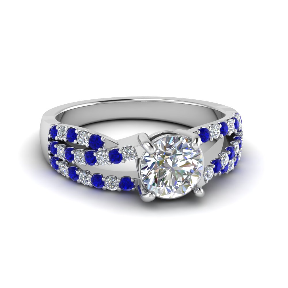 Trio Split Diamond Engagement Ring
