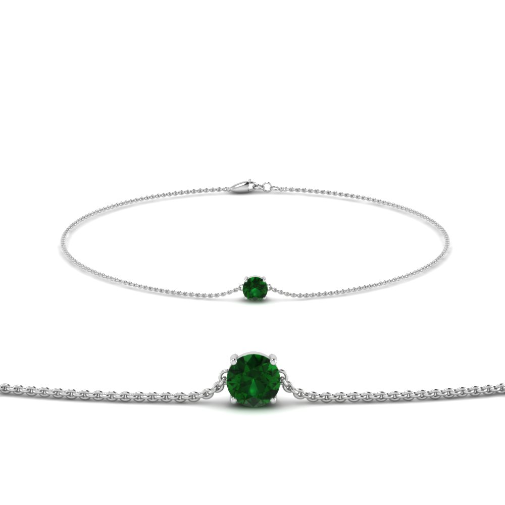 round emerald chain bracelet in FDBRC8656ROGEMGR NL WG