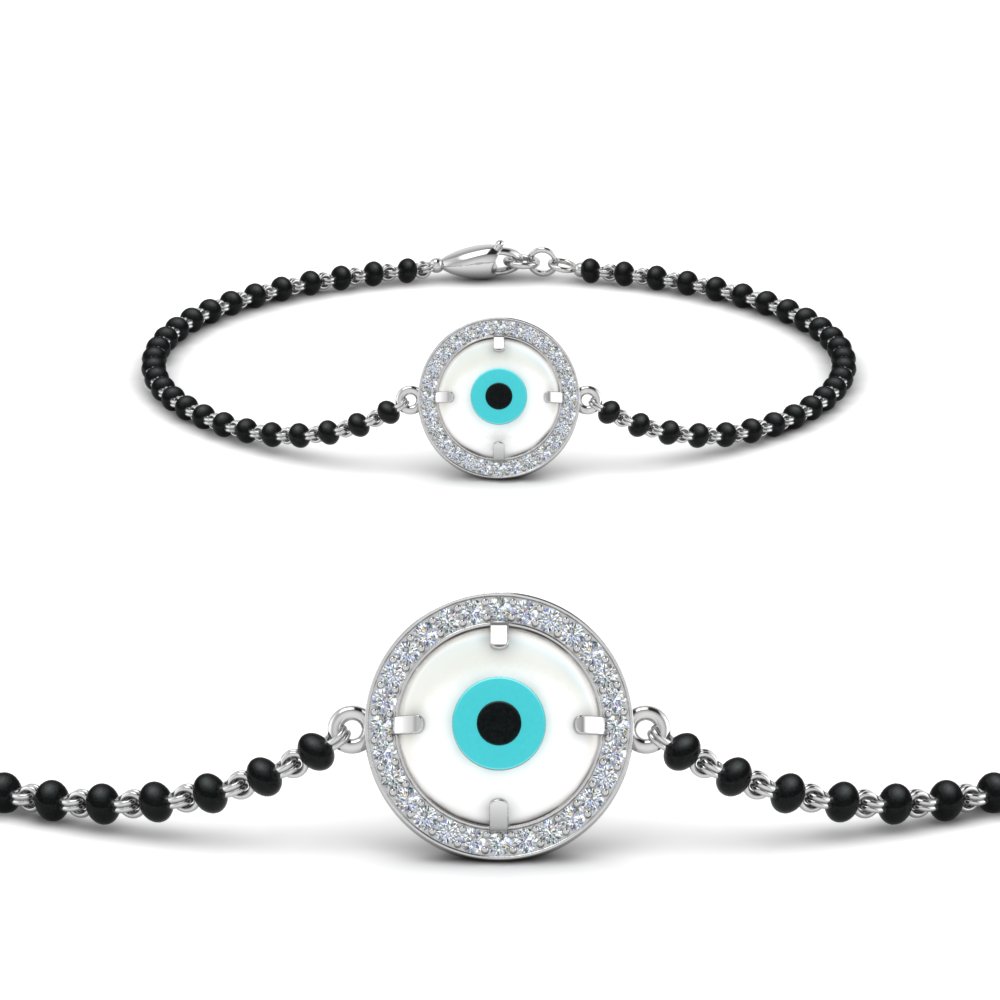 Round Evil Eye Mangalsutra Bracelet With Beads