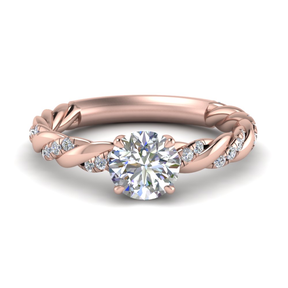 1. 50 Carat Round Man Made Diamond Engagement Rings with 14K Rose Gold White Diamond