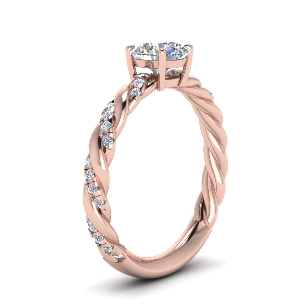 1. 50 Carat Round Man Made Diamond Engagement Rings with 14K Rose Gold White Diamond