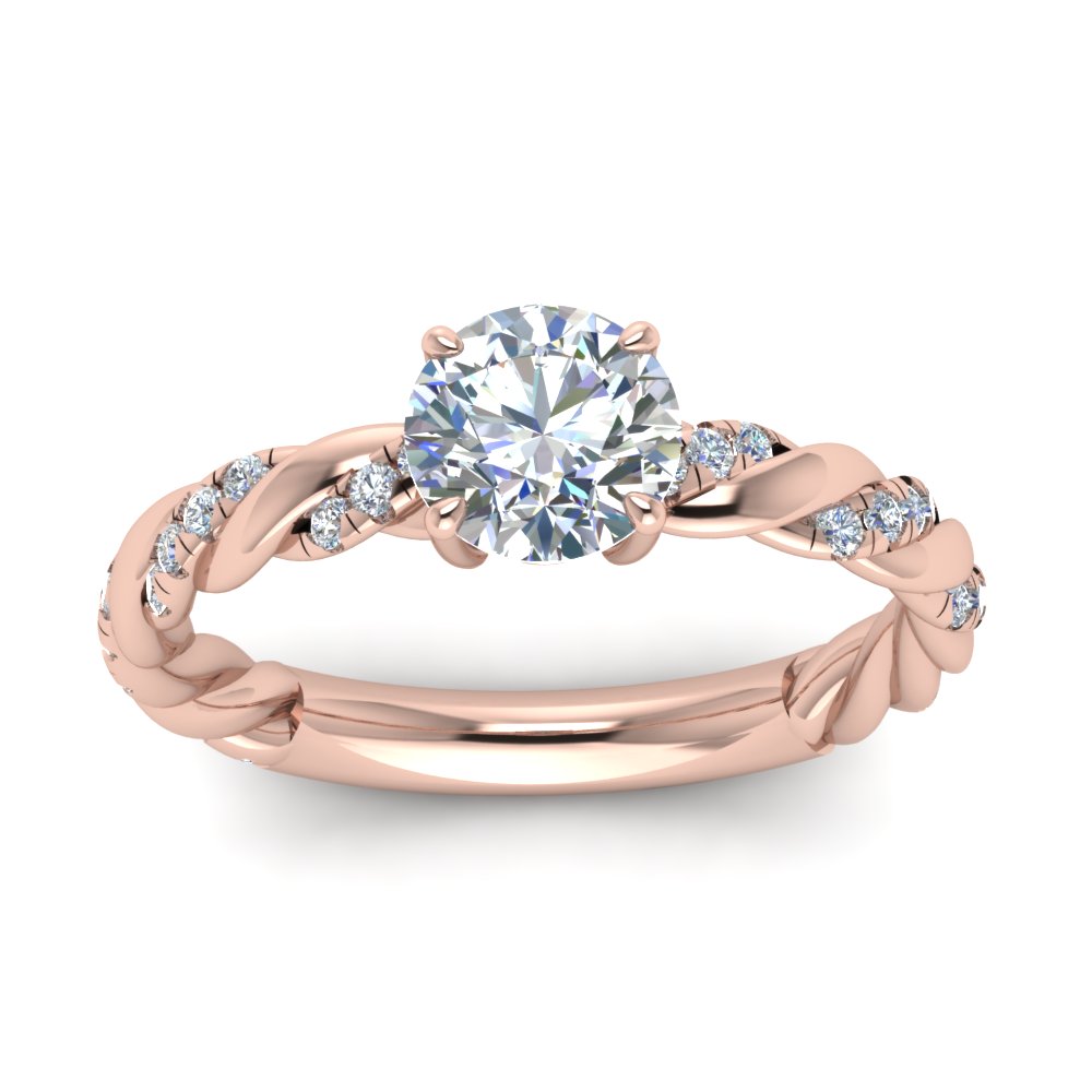 1. 50 Carat Round Man Made Diamond Engagement Rings with 14K Rose Gold White Diamond