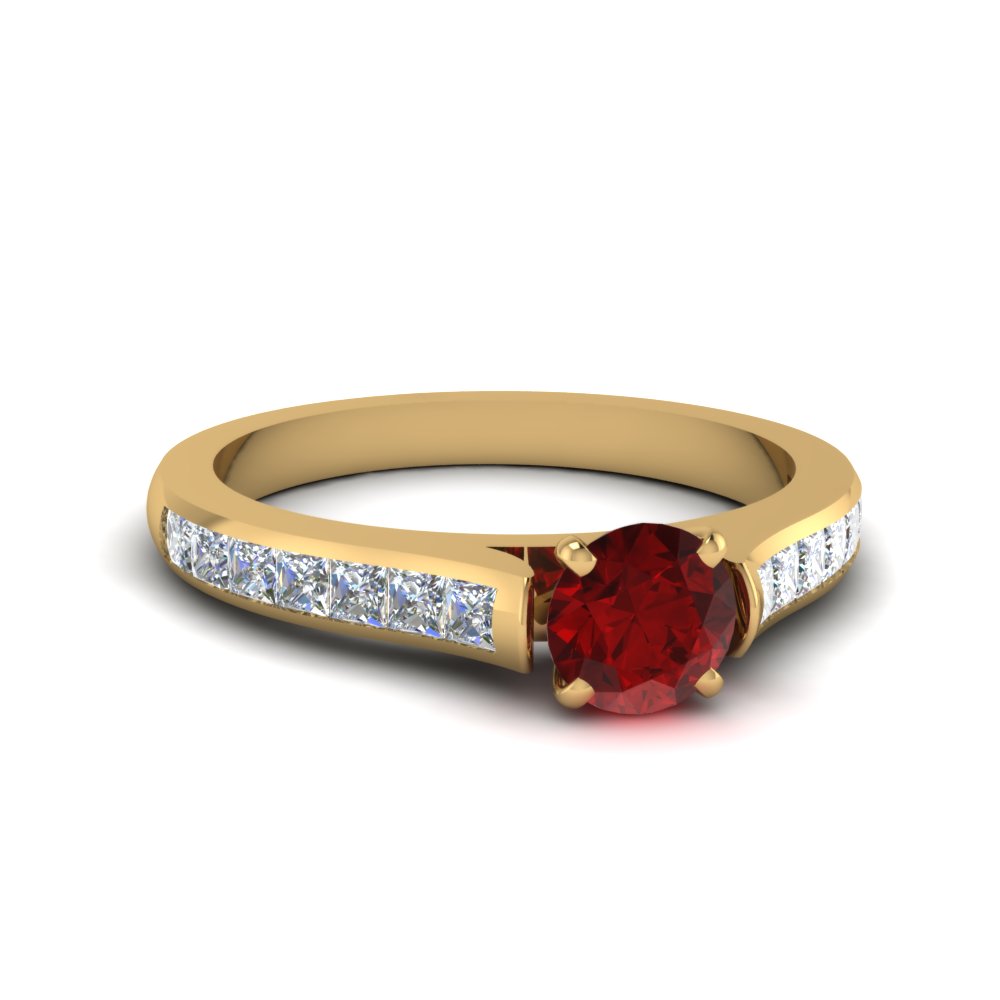 Cathedral Colored Engagement Ring