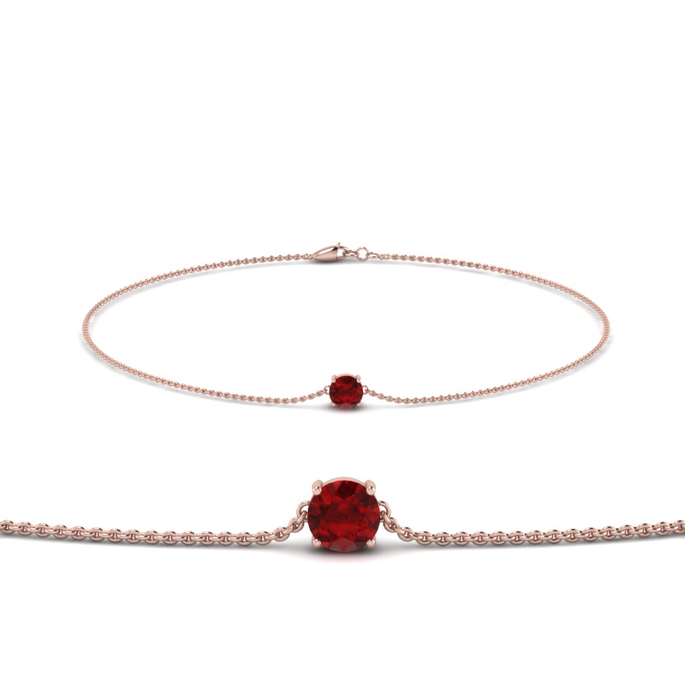 round ruby chain bracelet in FDBRC8656ROGRUDR NL RG