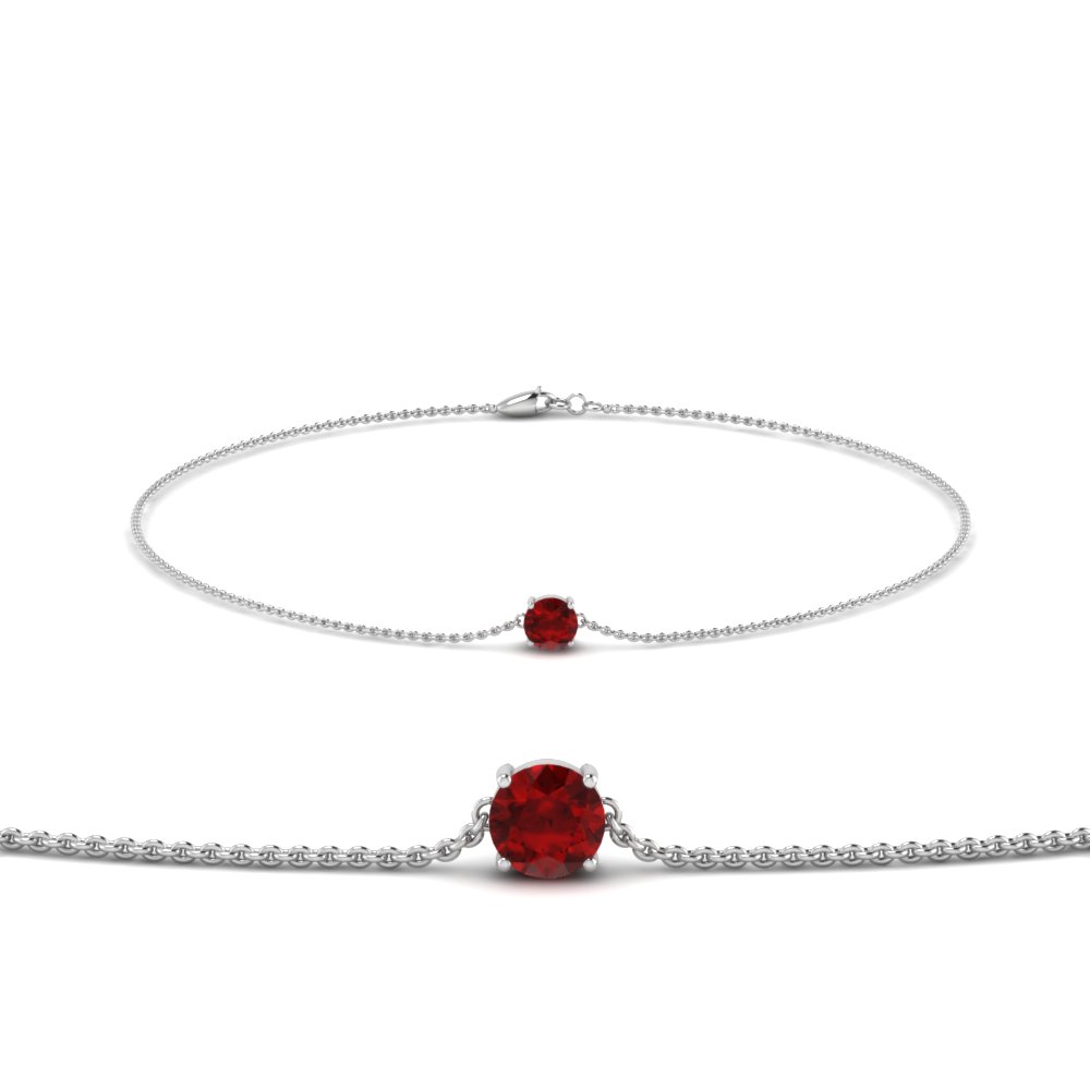 round ruby chain bracelet in FDBRC8656ROGRUDR NL WG