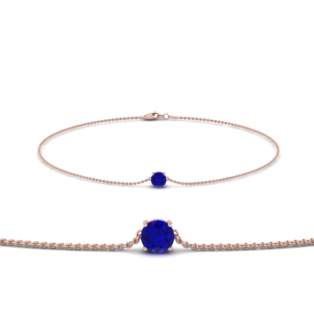 round sapphire chain bracelet in FDBRC8656ROGSABL NL RG