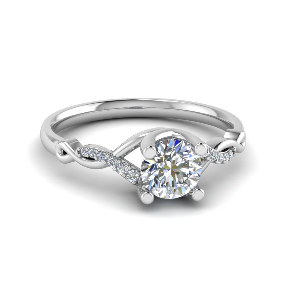 u prong twisted lab diamond engagement ring in 950 Platinum FD8077ROR NL WG