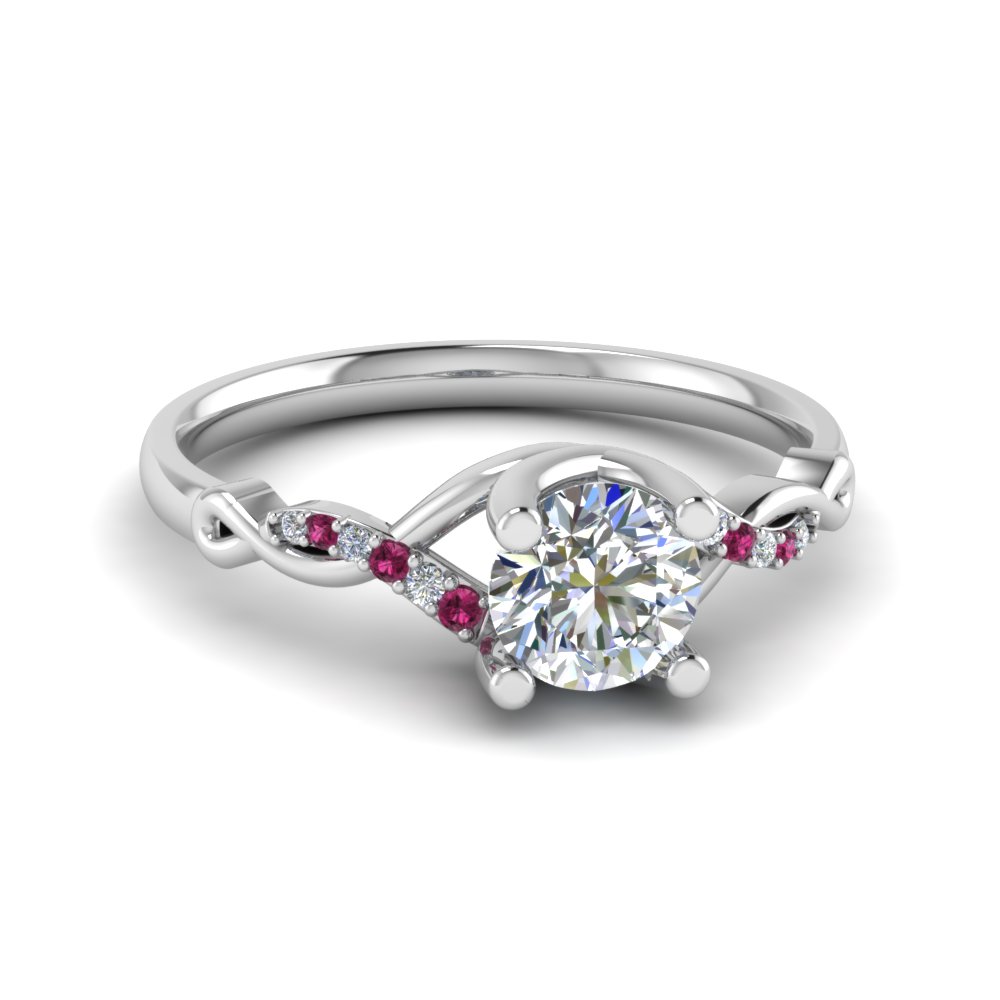 Pink Sapphire Split Shank Engagement Rings