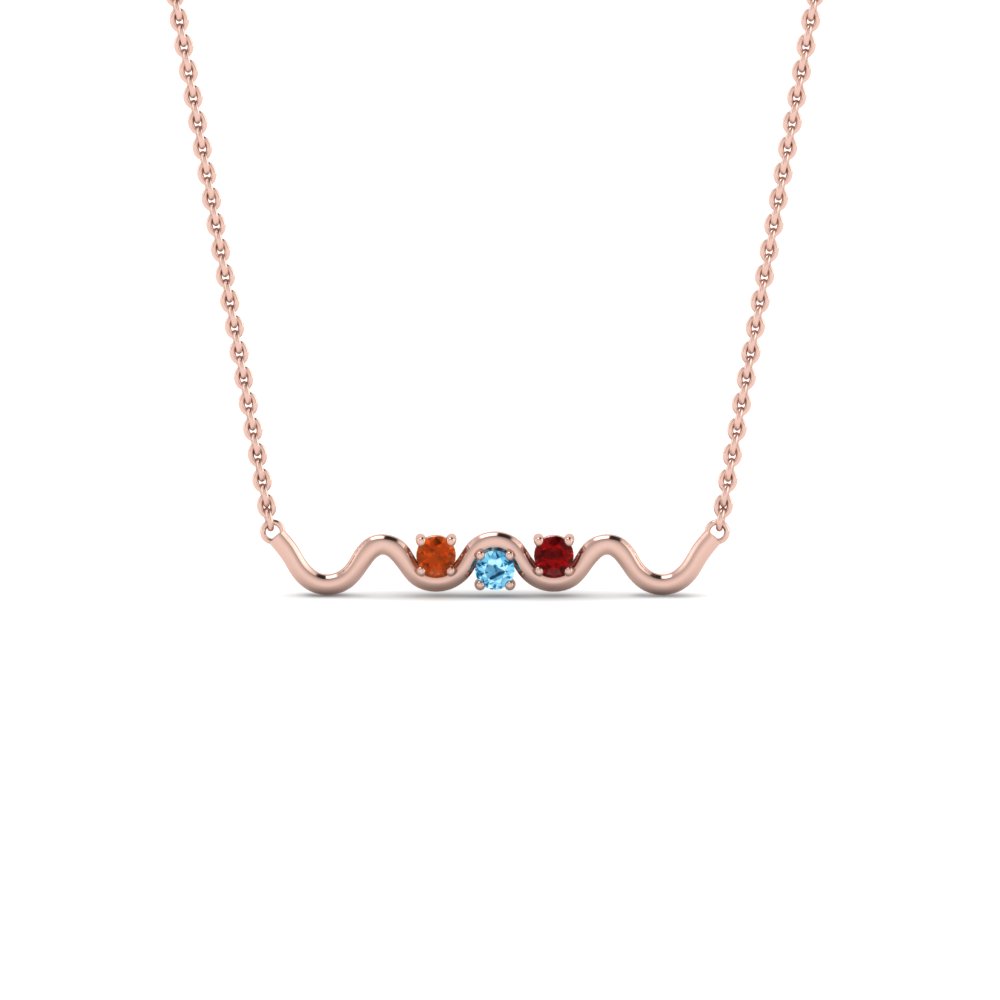 3 Gemstone Pendant Necklace