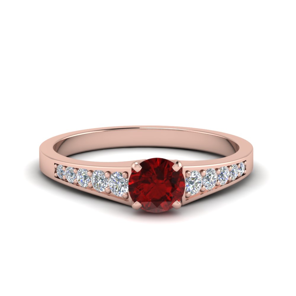 Graduated Ruby Engagement Ring