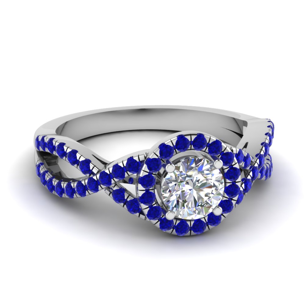 Split Halo Round Diamond Ring