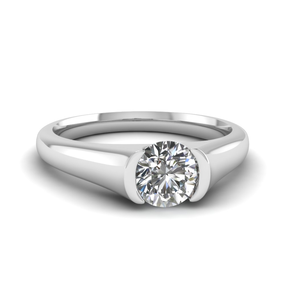 Semi Bezel Set Solitaire Ring