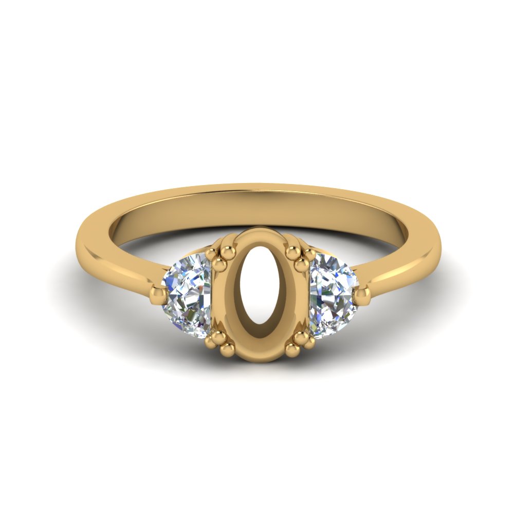half moon semi mount diamond engagement ring in FDENR7997SMR NL YG