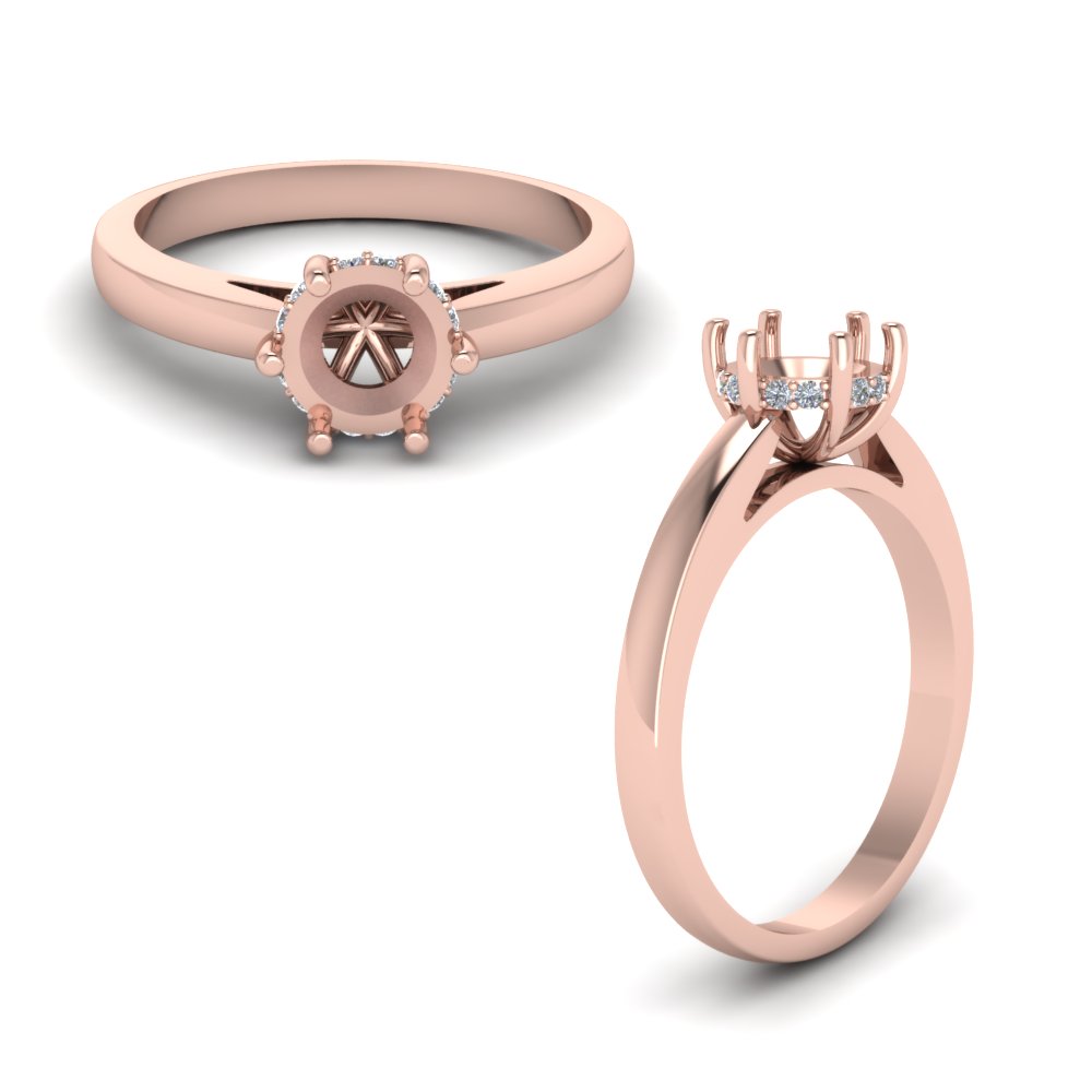 6 prong under halo semi mount diamond engagement ring in FDENR8930SMRANGLE1 NL RG