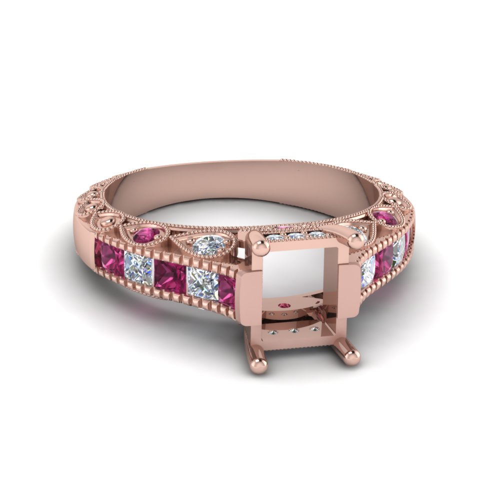 Rose Gold Vintage Engagement Ring Setting