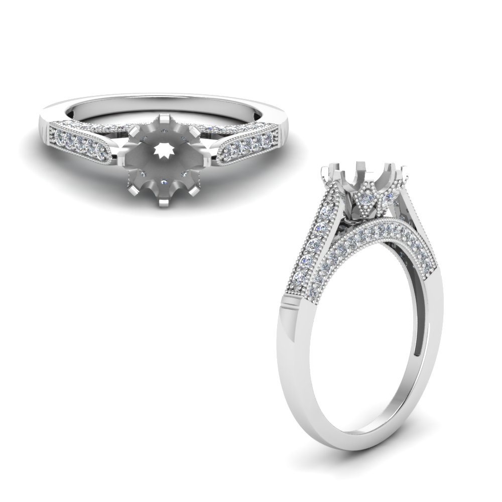semi mount high set milgrain diamond engagement ring in FDENR8668SMRANGLE1 NL WG.jpg