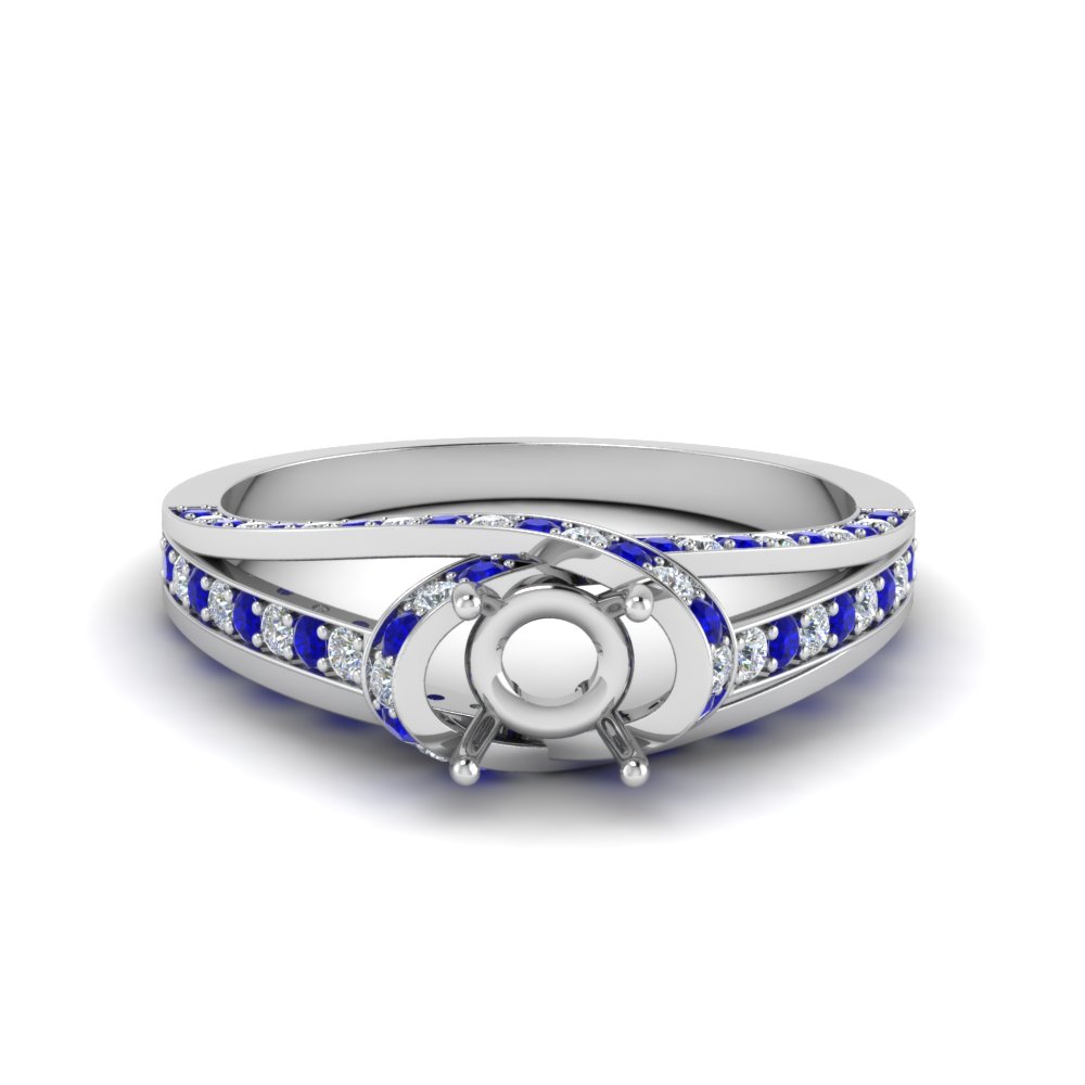 Cross Halo Sapphire Ring Settiing