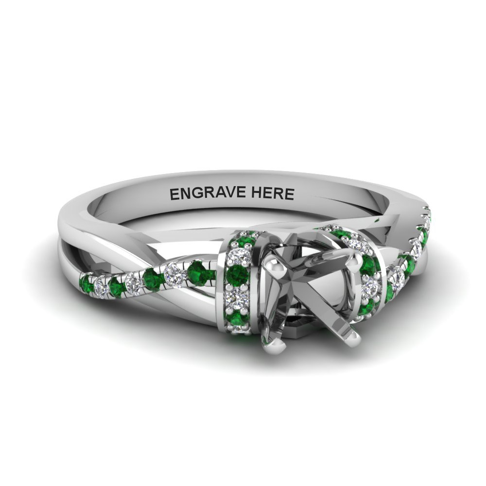 Emerald Gemstone Engagement Setting