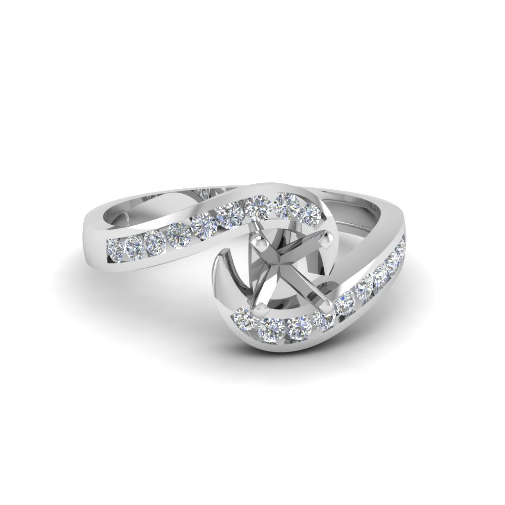 semi mount twist channel set diamond engagement ring in 950 platinum FDENS594SMR NL WG