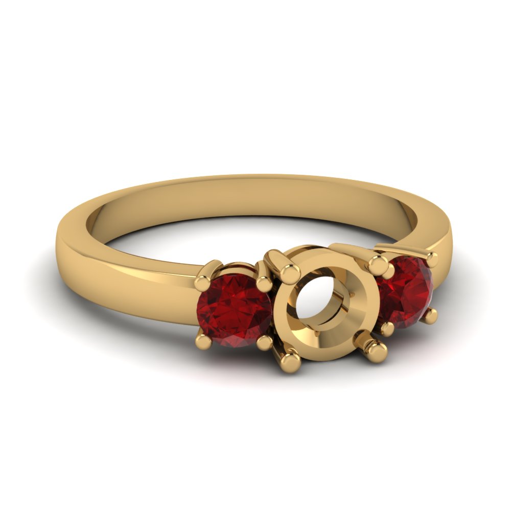 Semi Mount Ruby Engagement Ring
