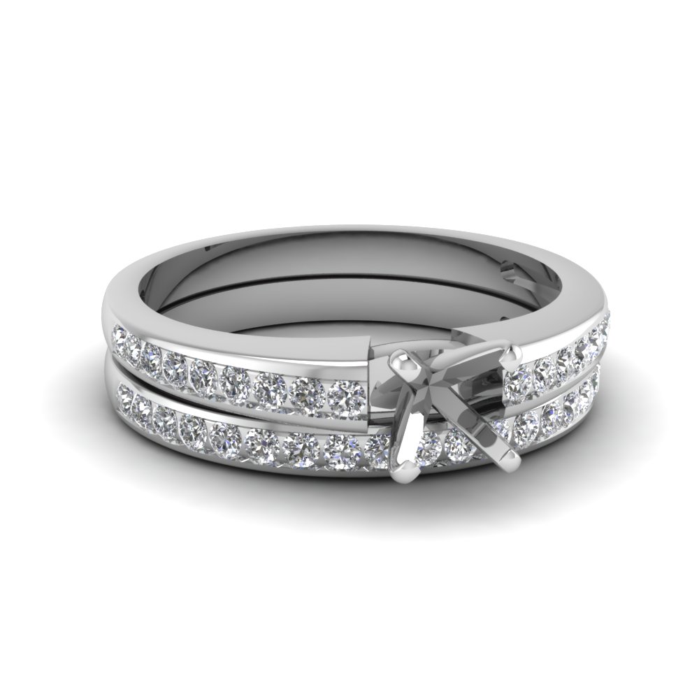 semi mount channel diamond wedding set in FDENS3018SM NL WG