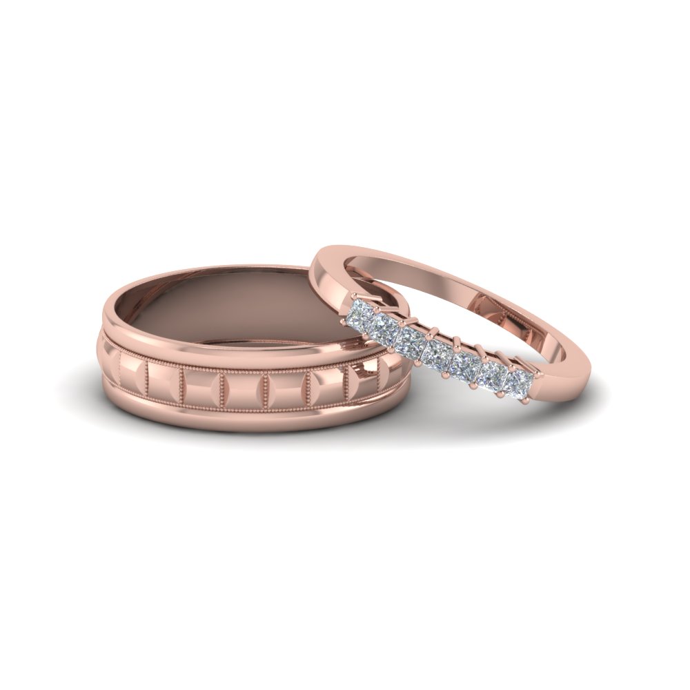 Simple Diamond Matching Weddings Anniversary Ring  For 