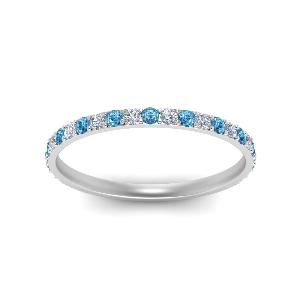 Simple Diamond Wedding Band With Blue Topaz In 950 Platinum Simple Diamond Wedding Band With Blue Topaz In Fd8490bgicblto Nl Wg Add To Cart