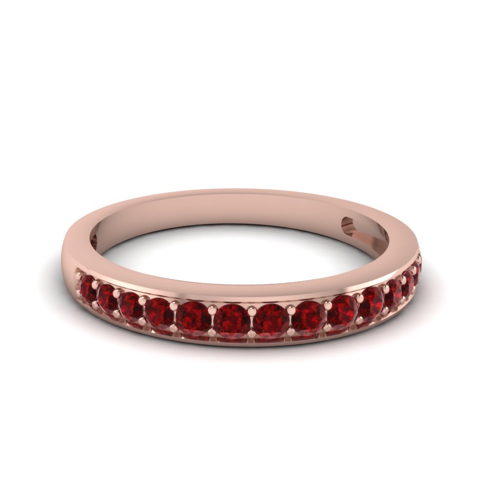 18k Rose Gold Gemstone Wedding Rings For Her