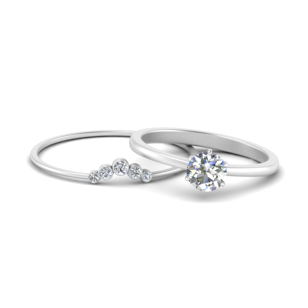 Diamond Engagement Wedding Curved Band In 14K Gold 