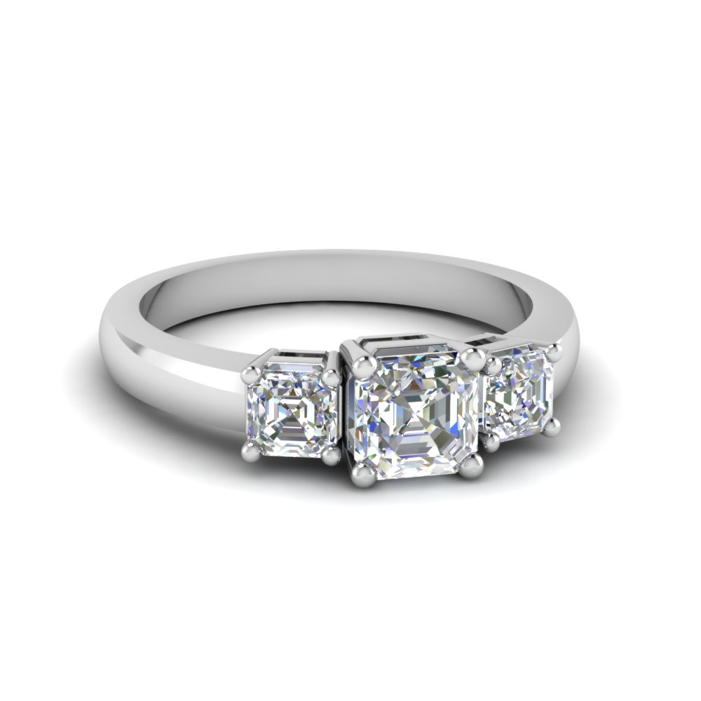 Asscher Cut Diamond Ring