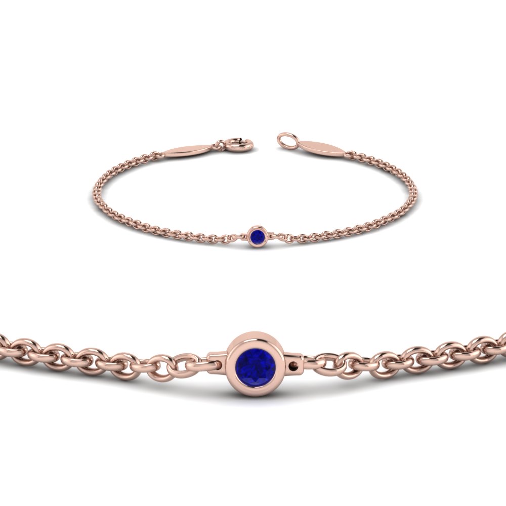 single sapphire chain bracelet in 14K rose gold FDBR651576GSABLANGLE2 NL RG