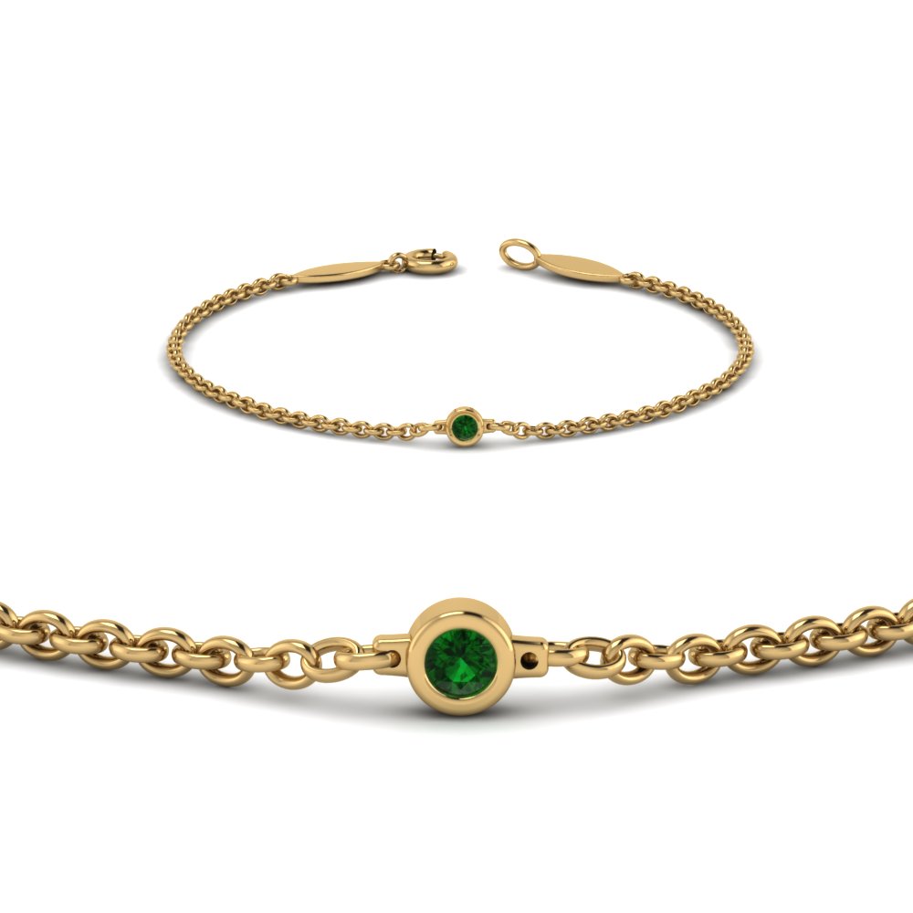 18ct yellow gold emerald bracelet | Cerrone Jewellers