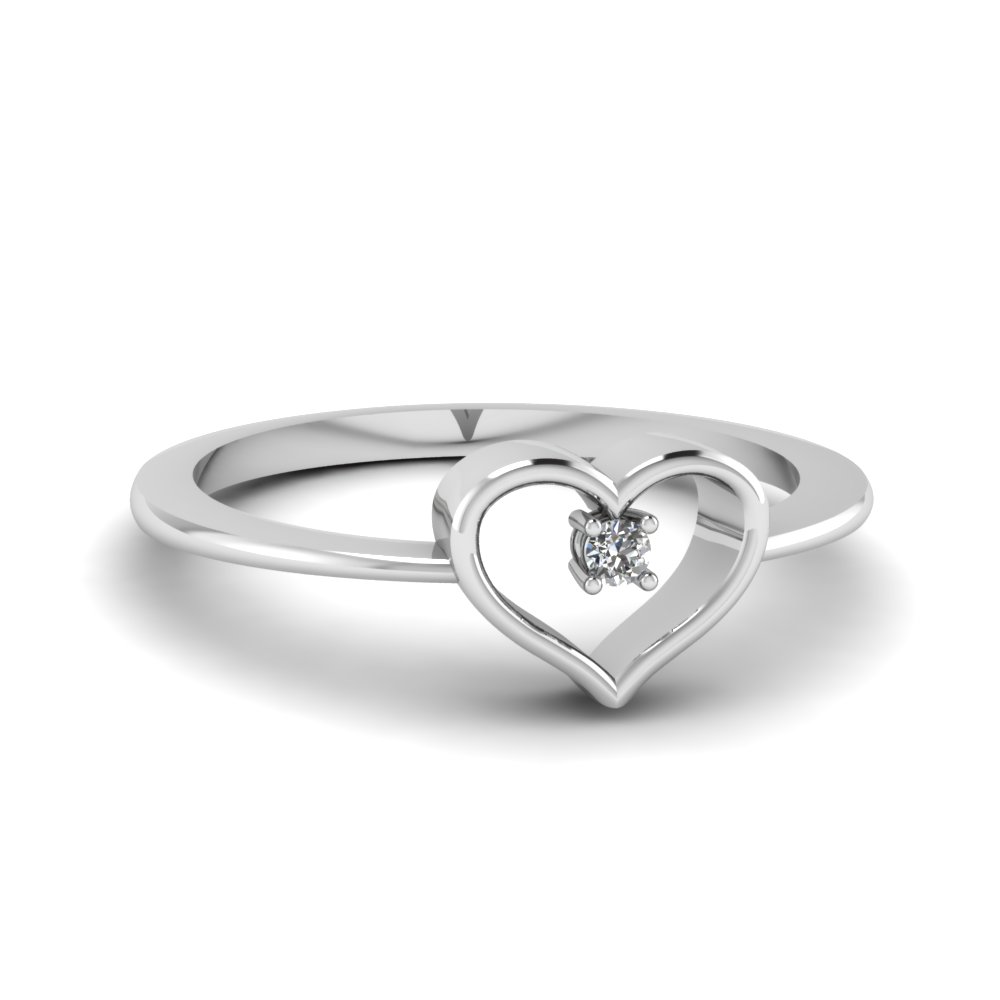 Single Diamond Heart Promise Ring