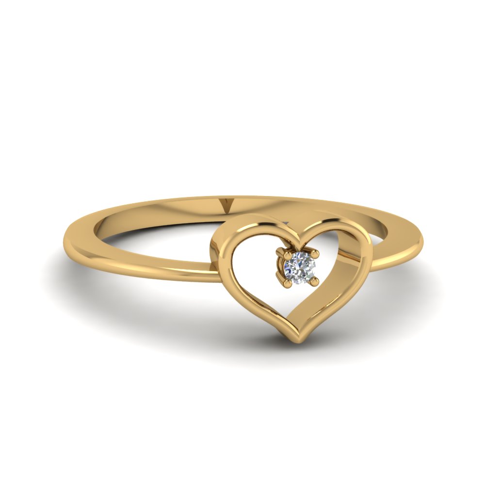 Single Diamond Heart Promise Ring