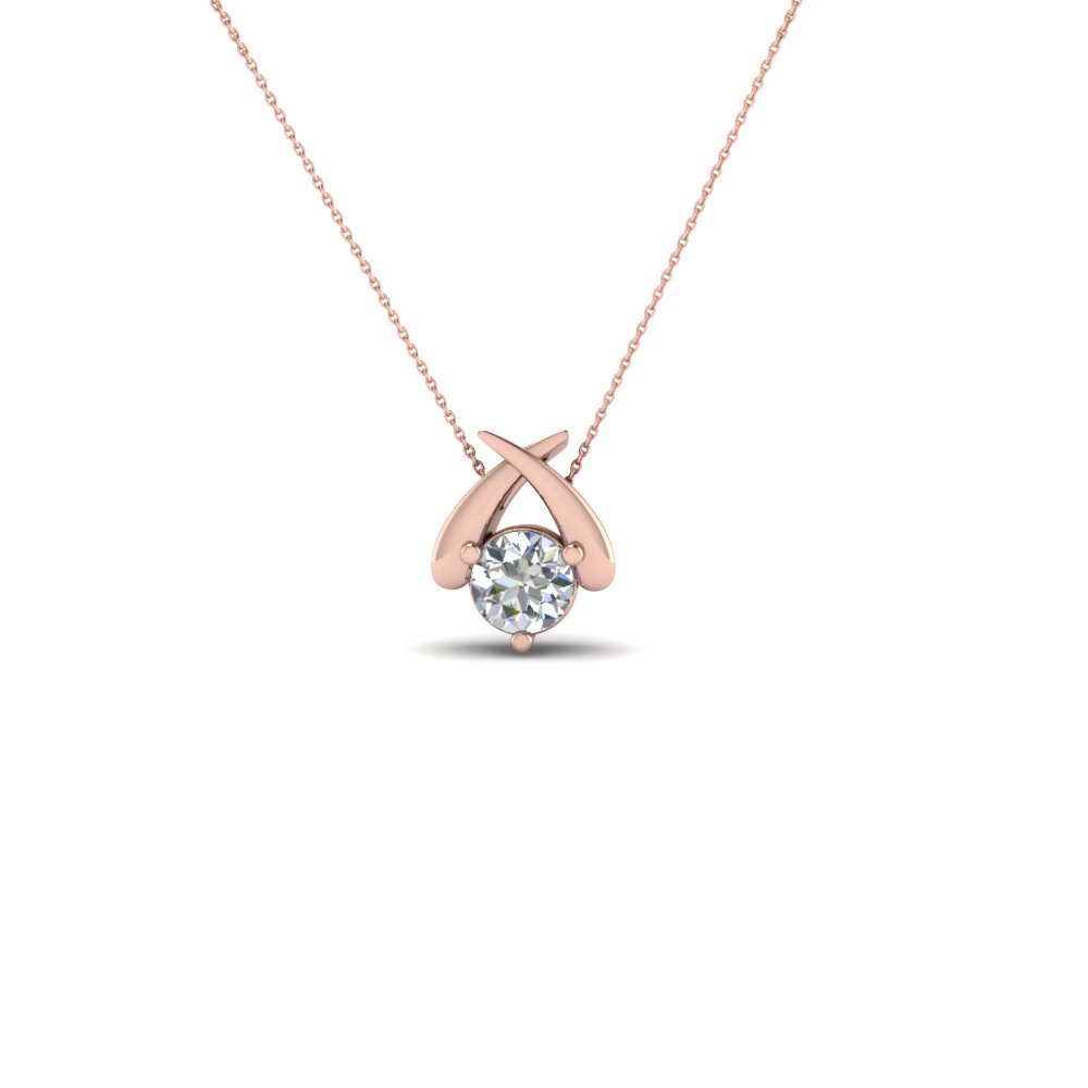 Diamond pendant necklace in rose gold