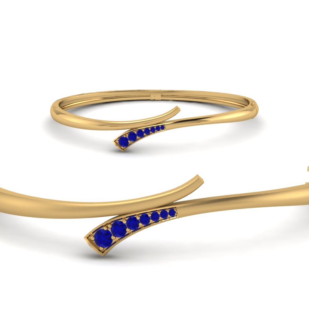 Blue Sapphire Swirl Bracelet Bangle
