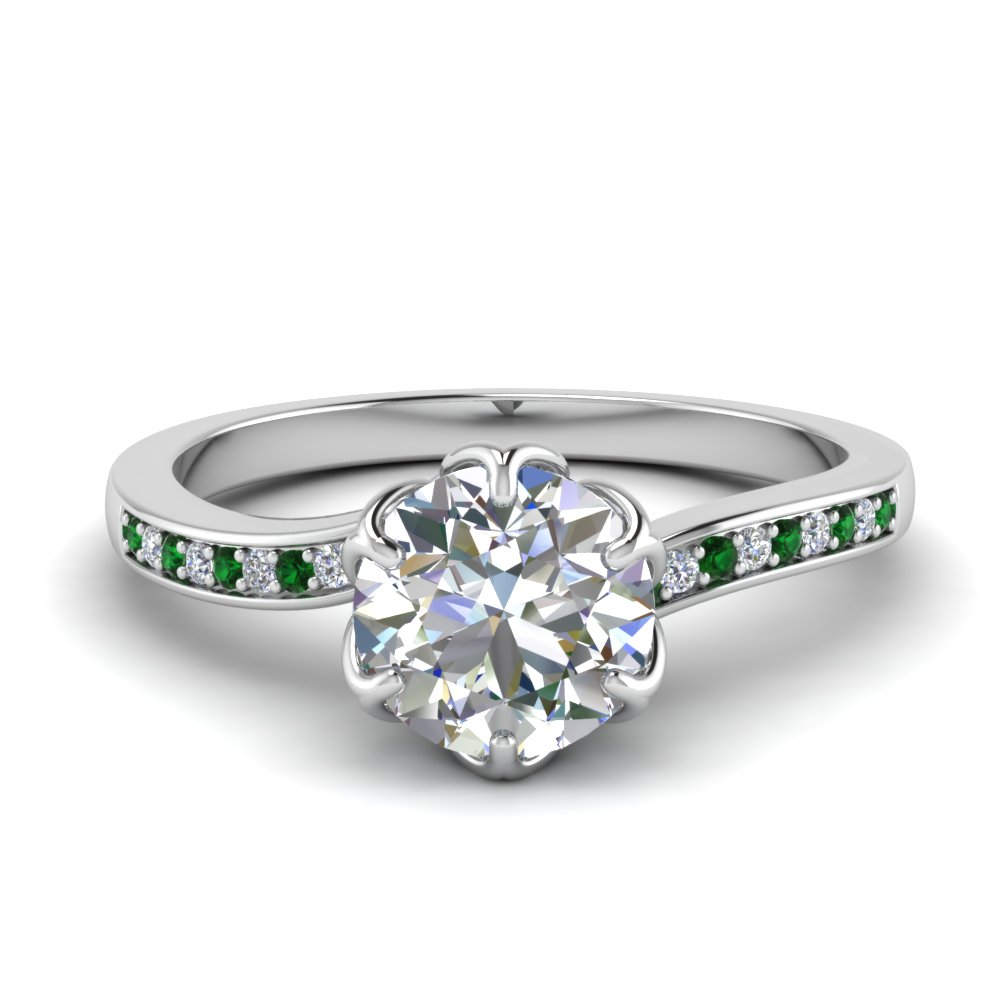 Simple Emerald Engagement Rings