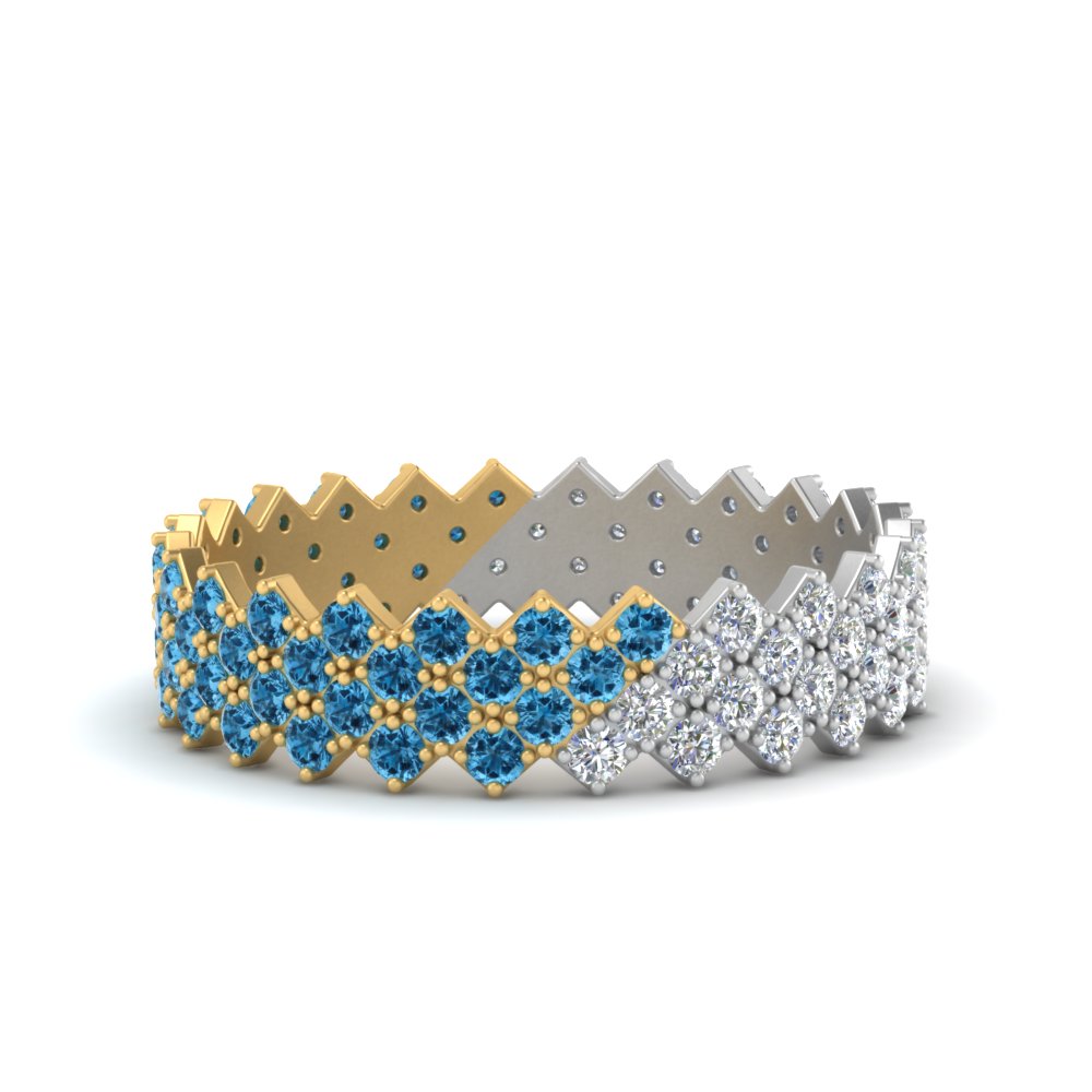 compass point day night diamond band with blue topaz in yellow gold FDEWB9473BGICBLTO NL YG GS