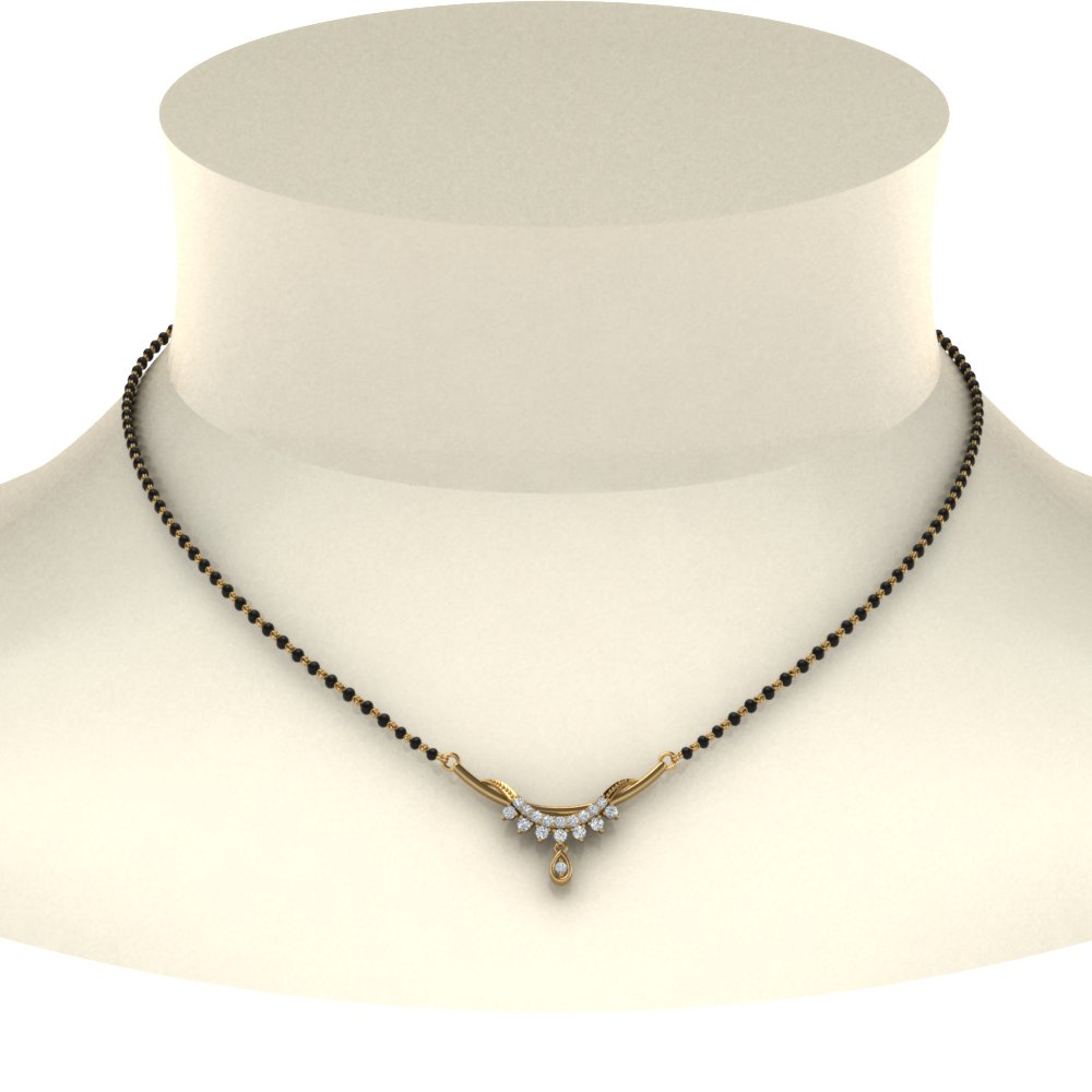 one diamond pendant mangalsutra