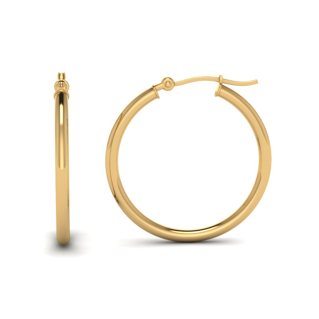 Small Hoop Earring For Women In 14k Yellow Gold Fascinating Diamonds Small Hoop Earring For Women In 14k Yellow Gold Fdear20270 13mm Nl Yg