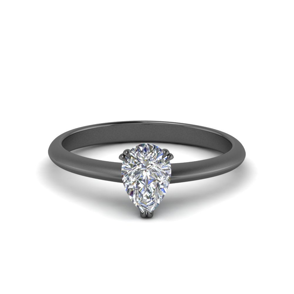1.18 CT Black Pear Cut Diamond For Engagement Ring