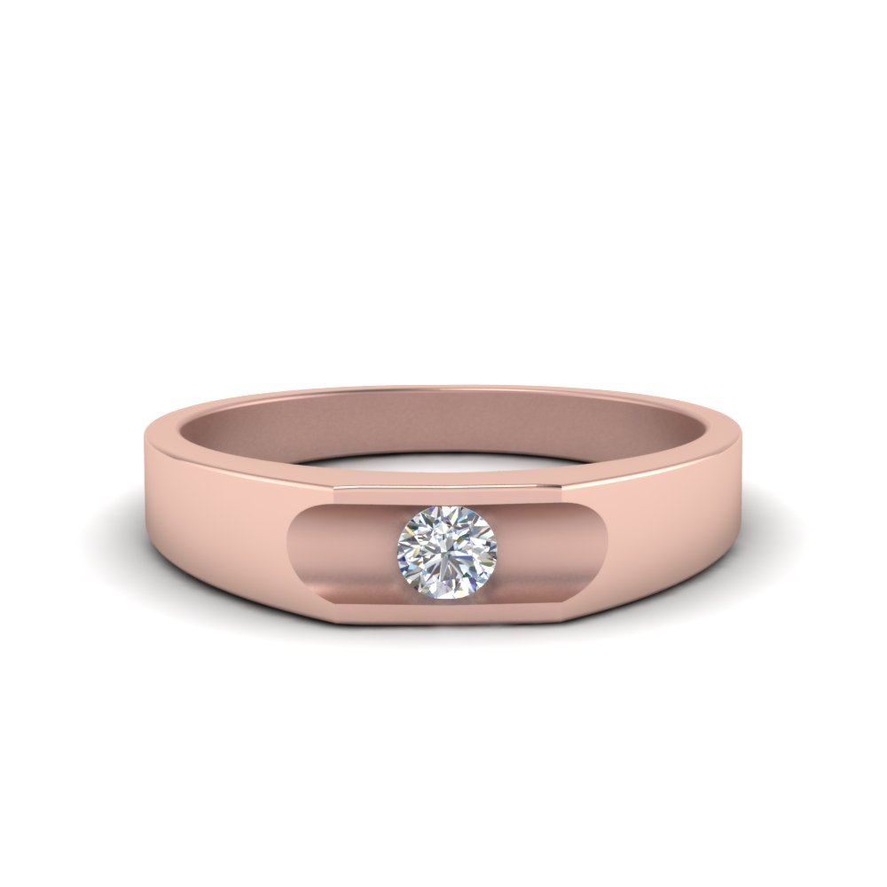 Solitaire Mens Wedding Band