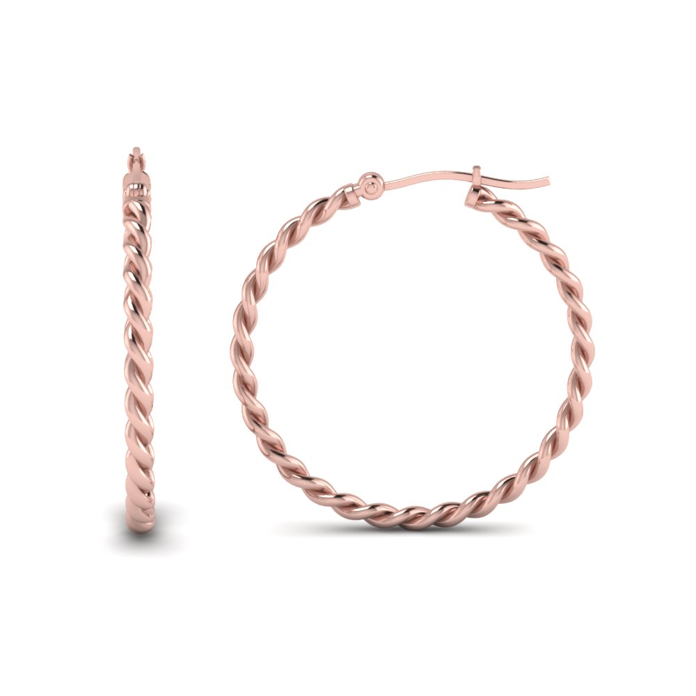 Buy quality Royale Collection Diamond Hoop Earring in 18k Rose Gold in Pune