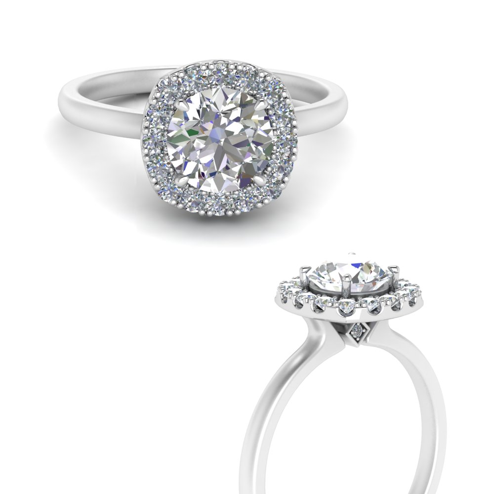 Split Shank Round Diamond Halo Engagement Ring 1.05ct – Charleston  Alexander Diamond Importers