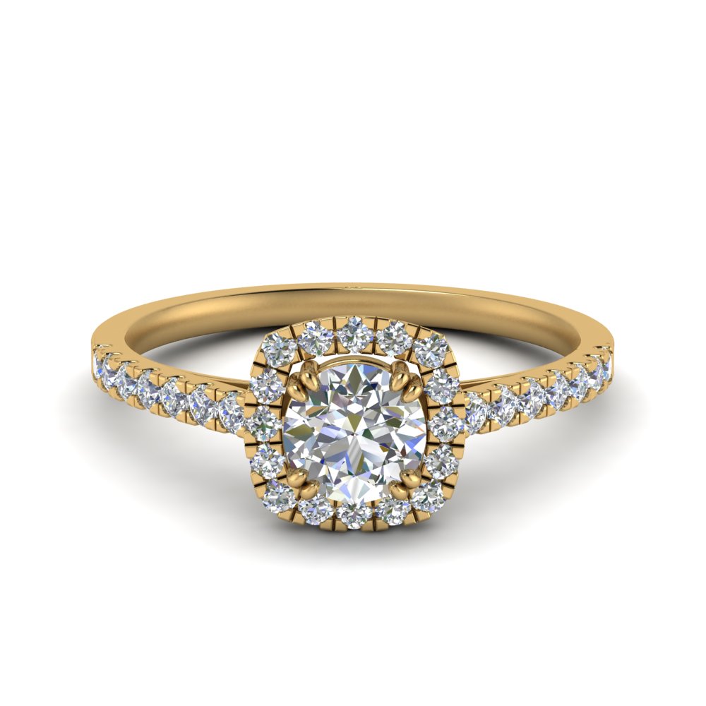 Square Halo Pave Diamond Ring