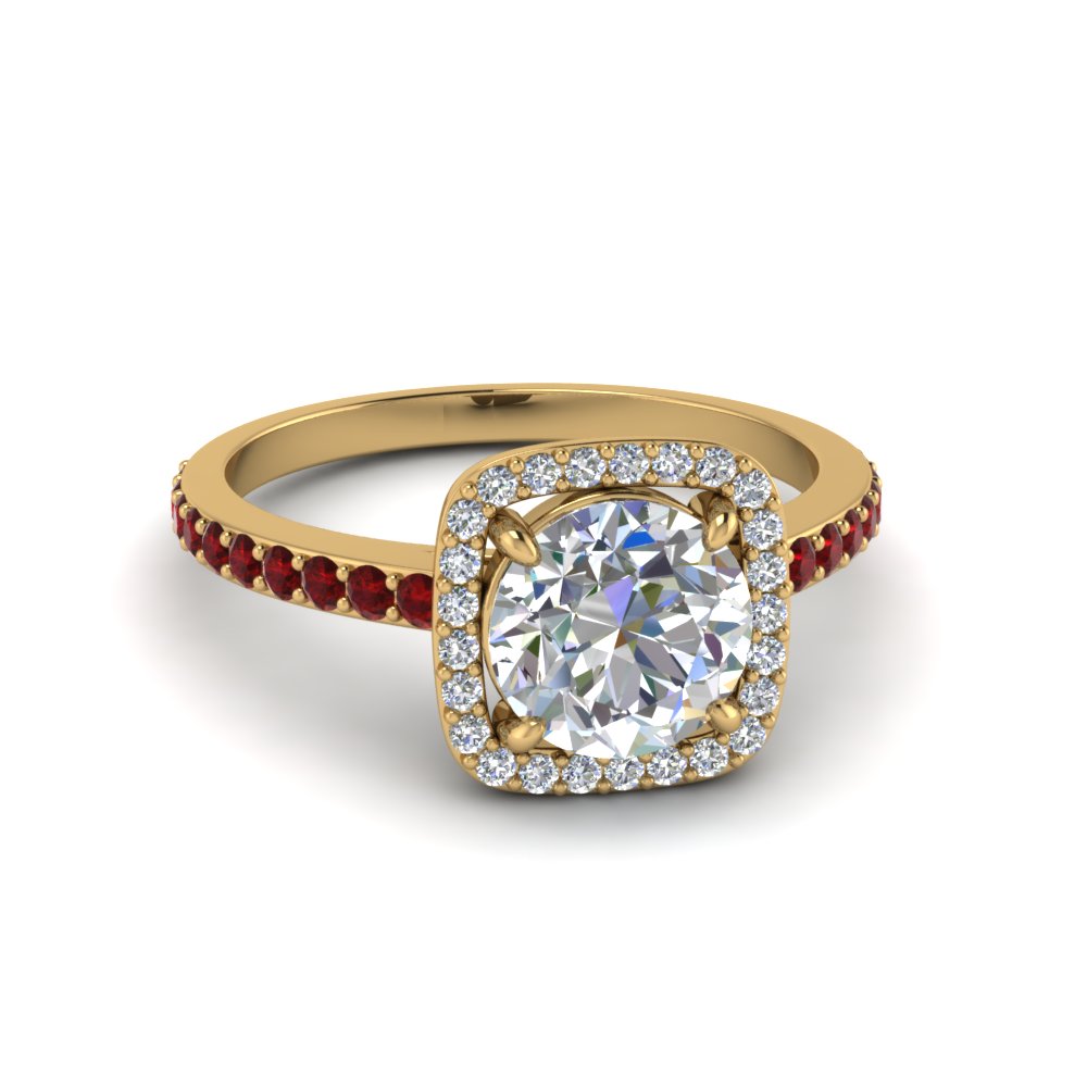 Ruby Halo Engagement Rings